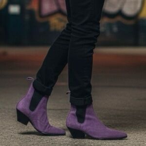 Purple boots genuine, leather